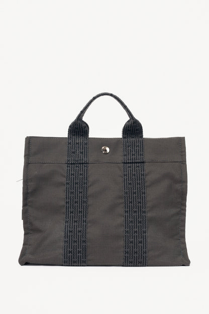 Hermes Herline PM Graphite Canvas H-Tape Tote