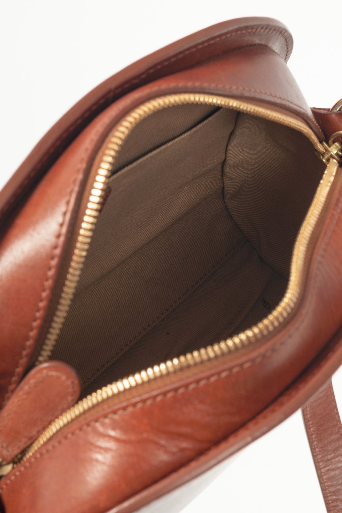 A.P.C. Demi-Lune Noisette Leather Shoulder Bag