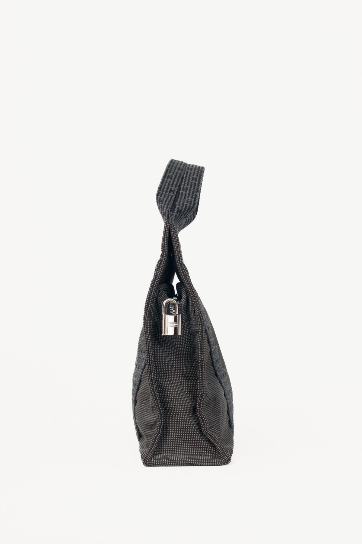 Hermes Herline PM Graphite Canvas H-Tape Tote