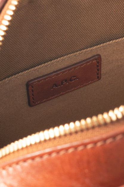 A.P.C. Demi-Lune Noisette Leather Shoulder Bag