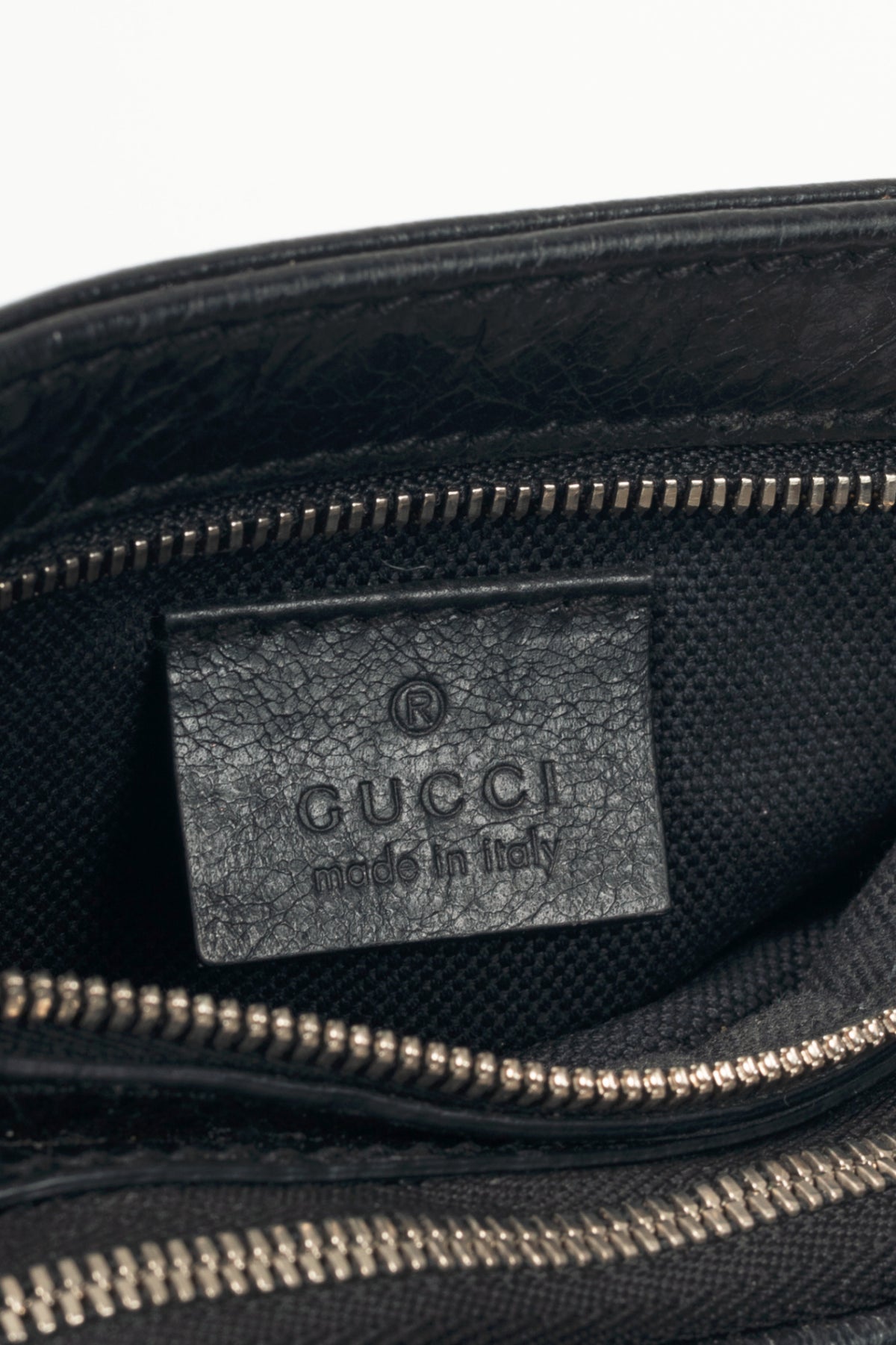 Gucci Black Leather Flat GG Belt Bag