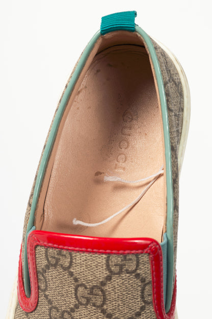 Gucci Beige & Ebony GG-Supreme Canvas Slip-On Sneakers