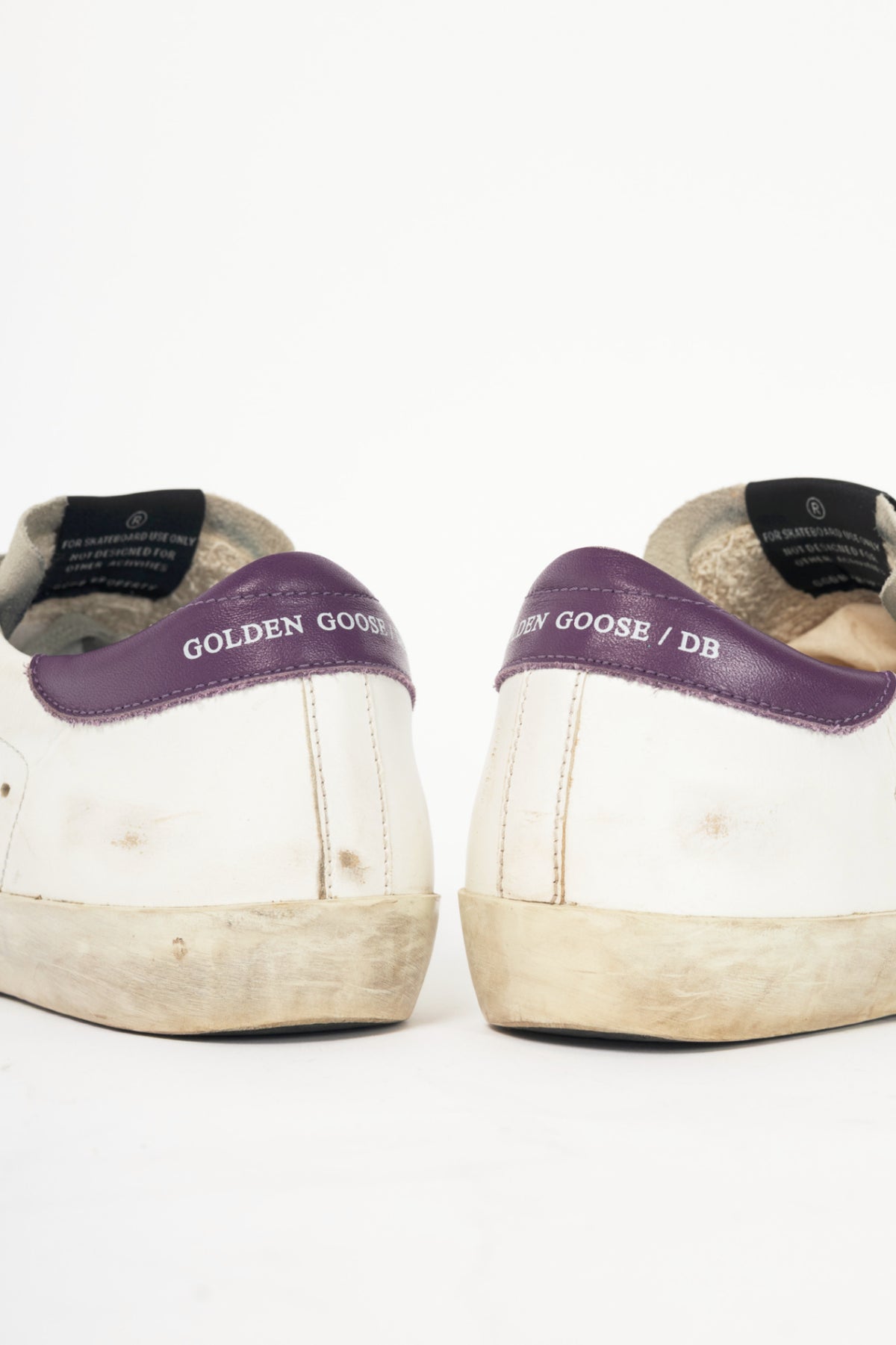 Golden Goose Superstar White Suede-Trim Lace-Up Sneakers