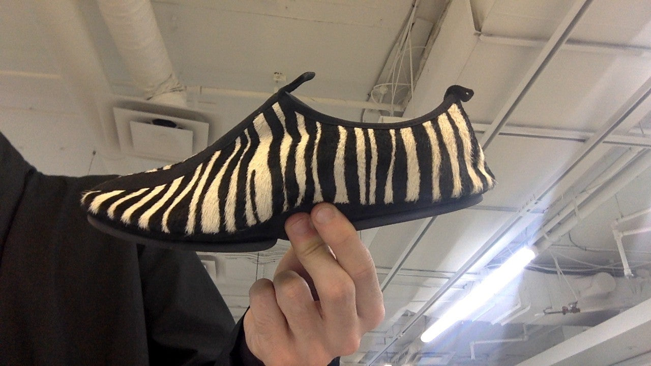 Rachel Comey zeebrah pony hair slip on shoe