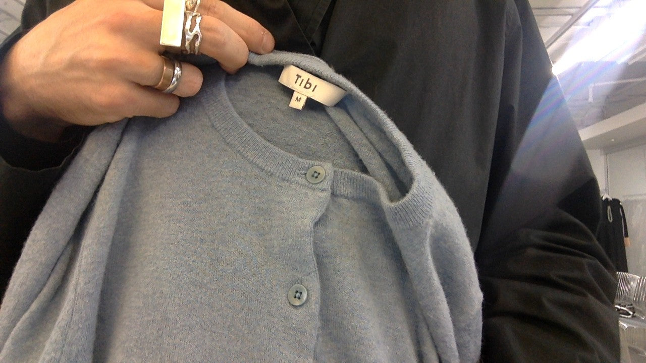 Tibi Powder Blue Cardigan