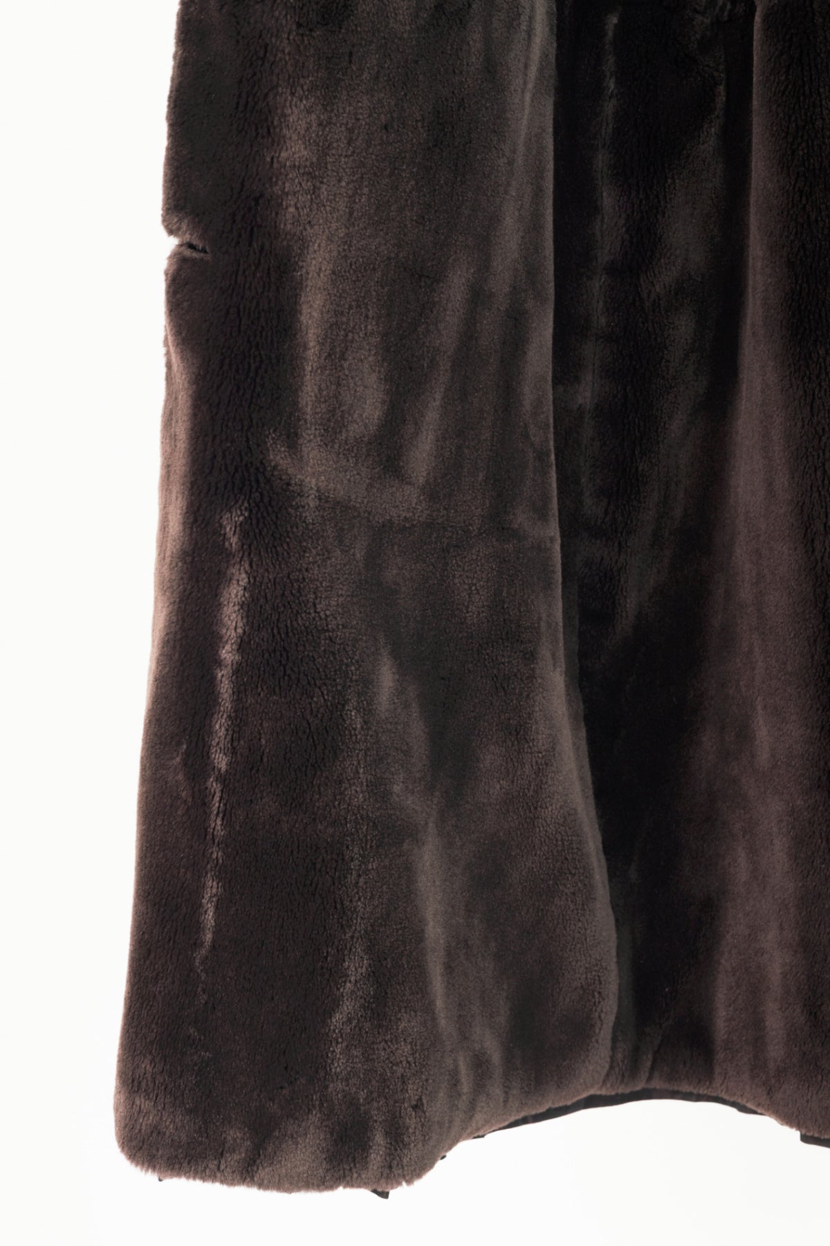 Chloe Brown Taffeta Faux-Shearling Coat