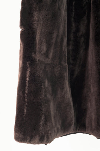 Chloe Brown Taffeta Faux-Shearling Coat