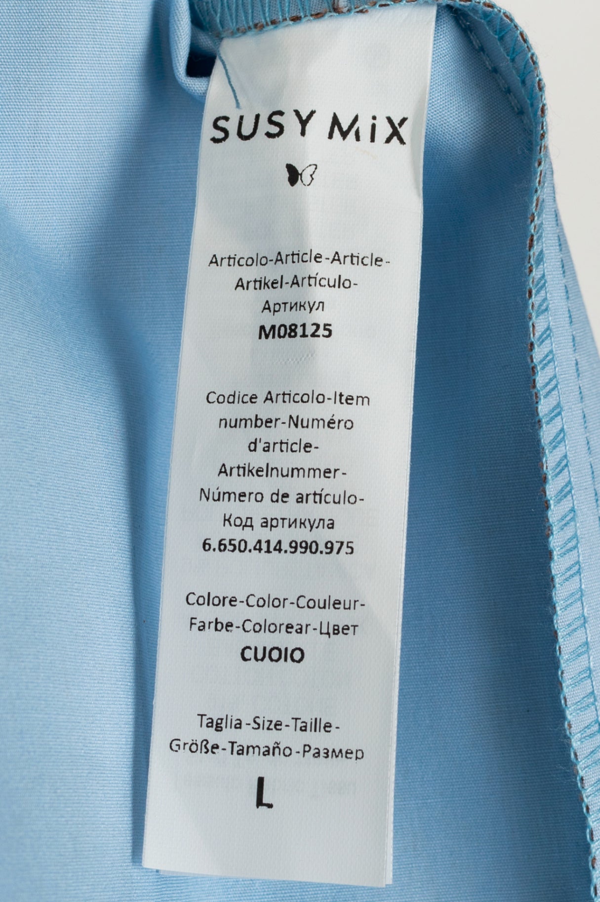 Susy Mix Cuoio Cotton-Poplin Blue-Trim Mackintosh Coat