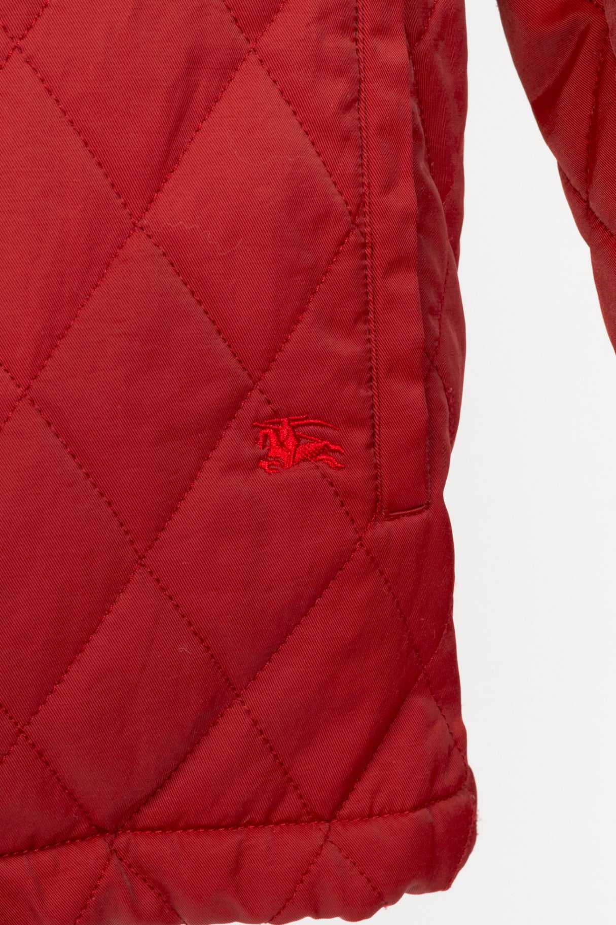 Burberry Red Quilted-Taffeta Zip Jacket