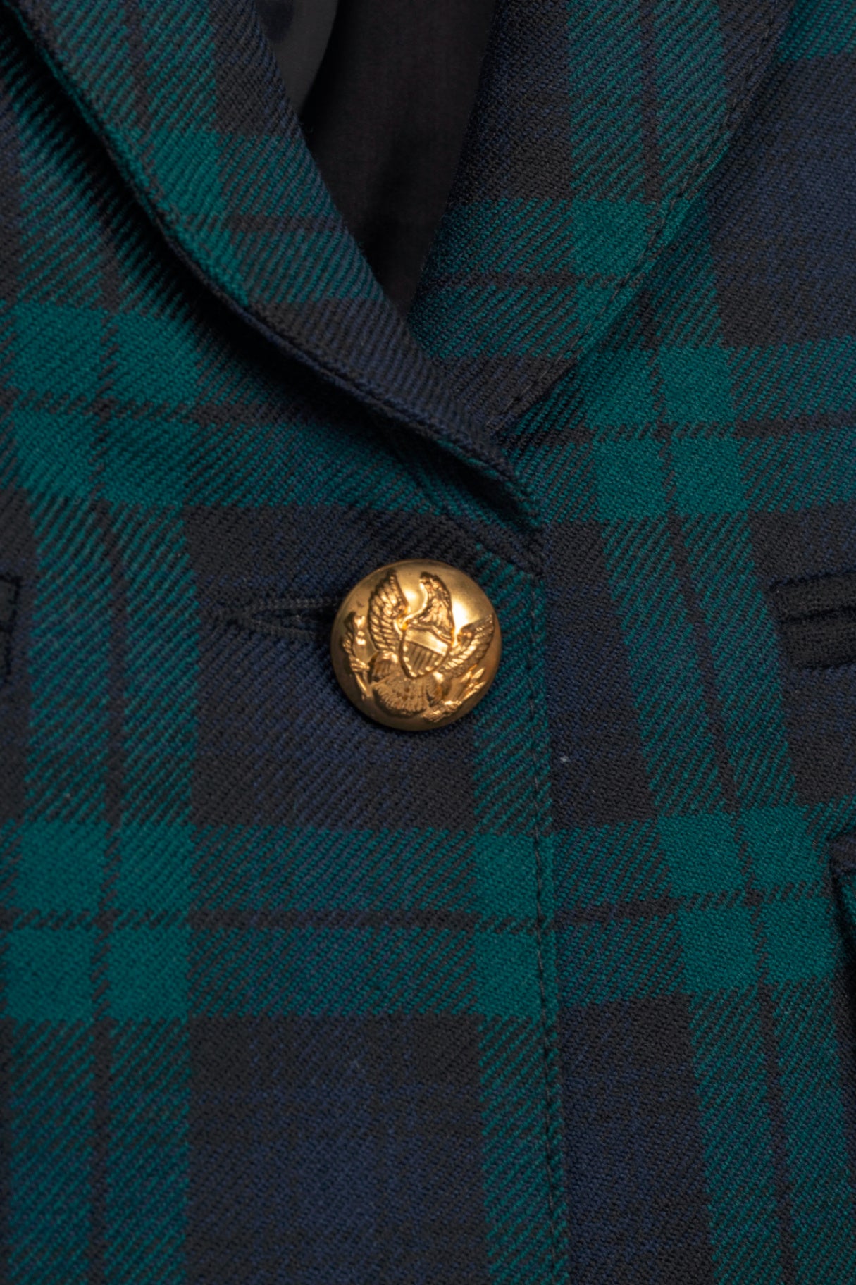 Smythe Green Plaid Wool-Flannel Peak Lapel Blazer