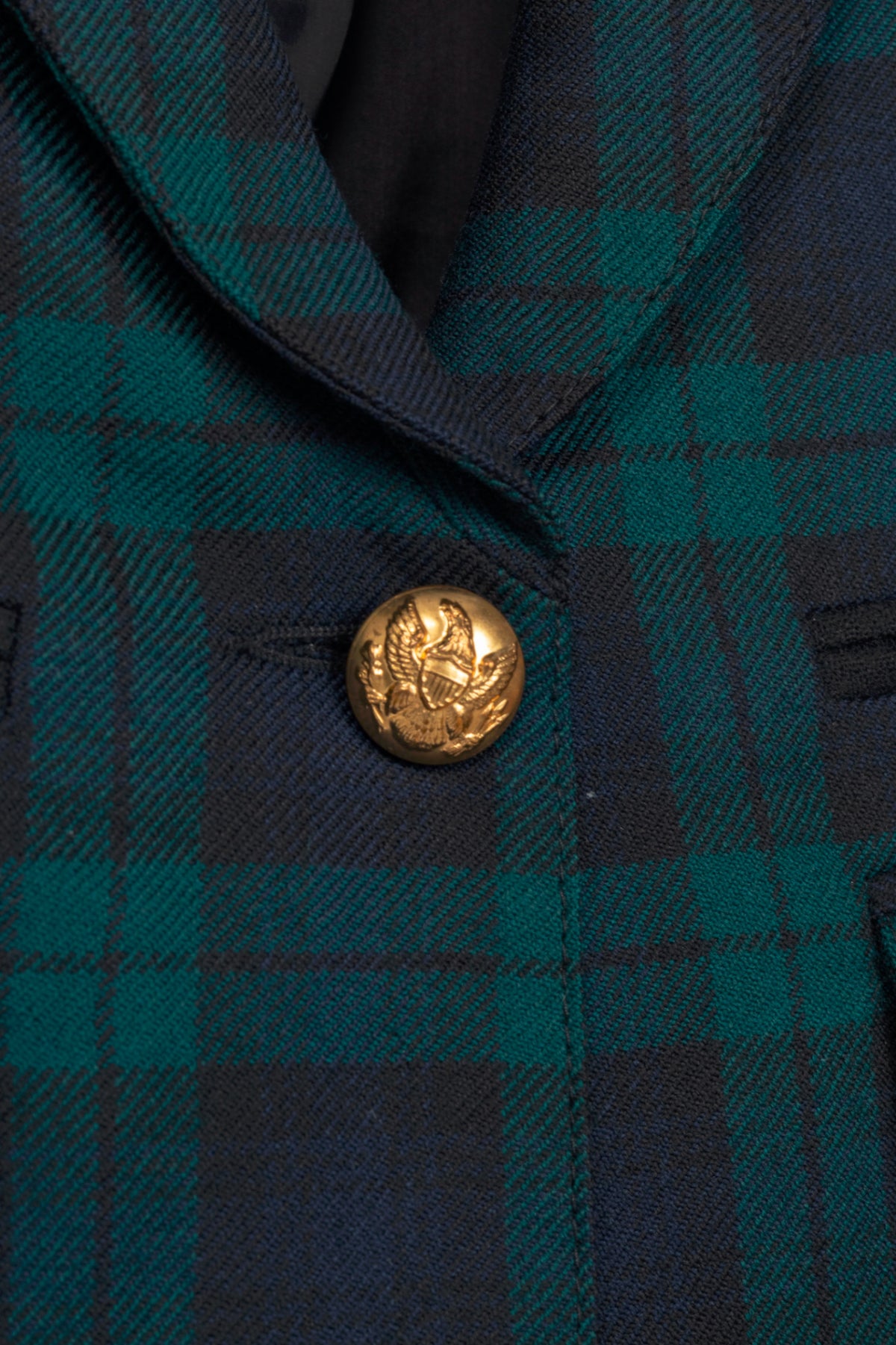 Smythe Green Plaid Wool-Flannel Peak Lapel Blazer