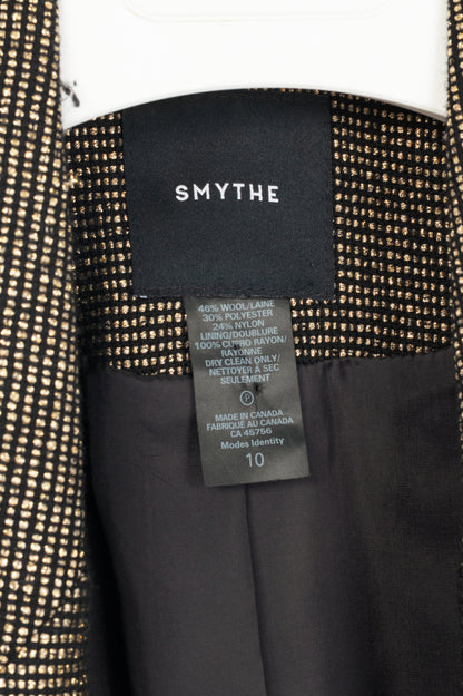 Smythe Metallic Gold Micro-Dot Peak Lapel Collar Blazer