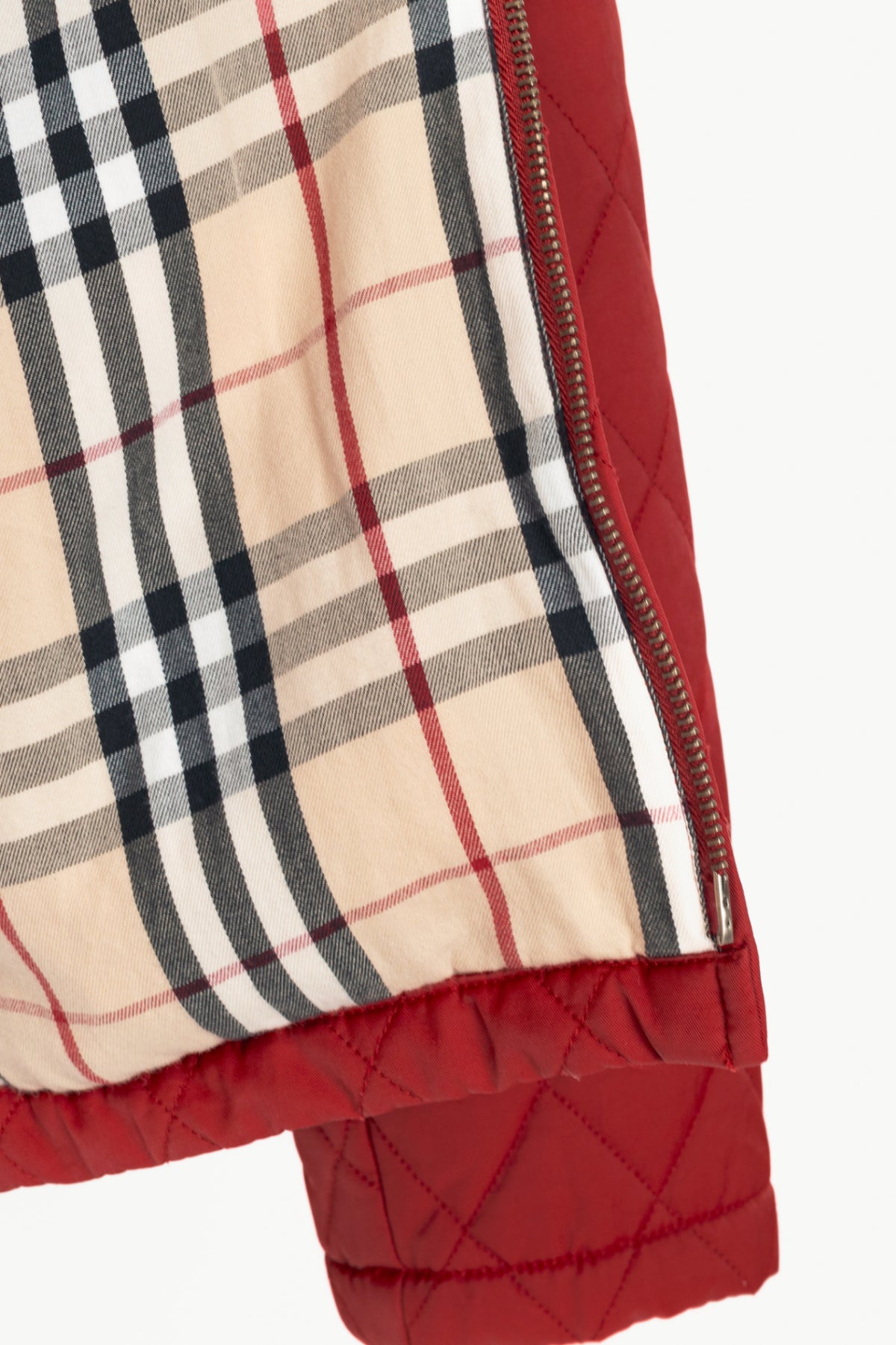 Burberry Red Quilted-Taffeta Zip Jacket