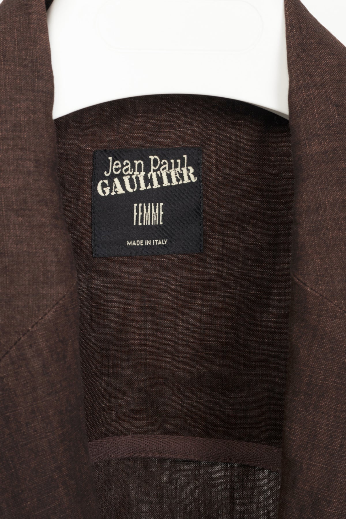 Jean Paul Gaultier Femme SS04 Runway Brown Linen Cutout Lace-Up Blazer