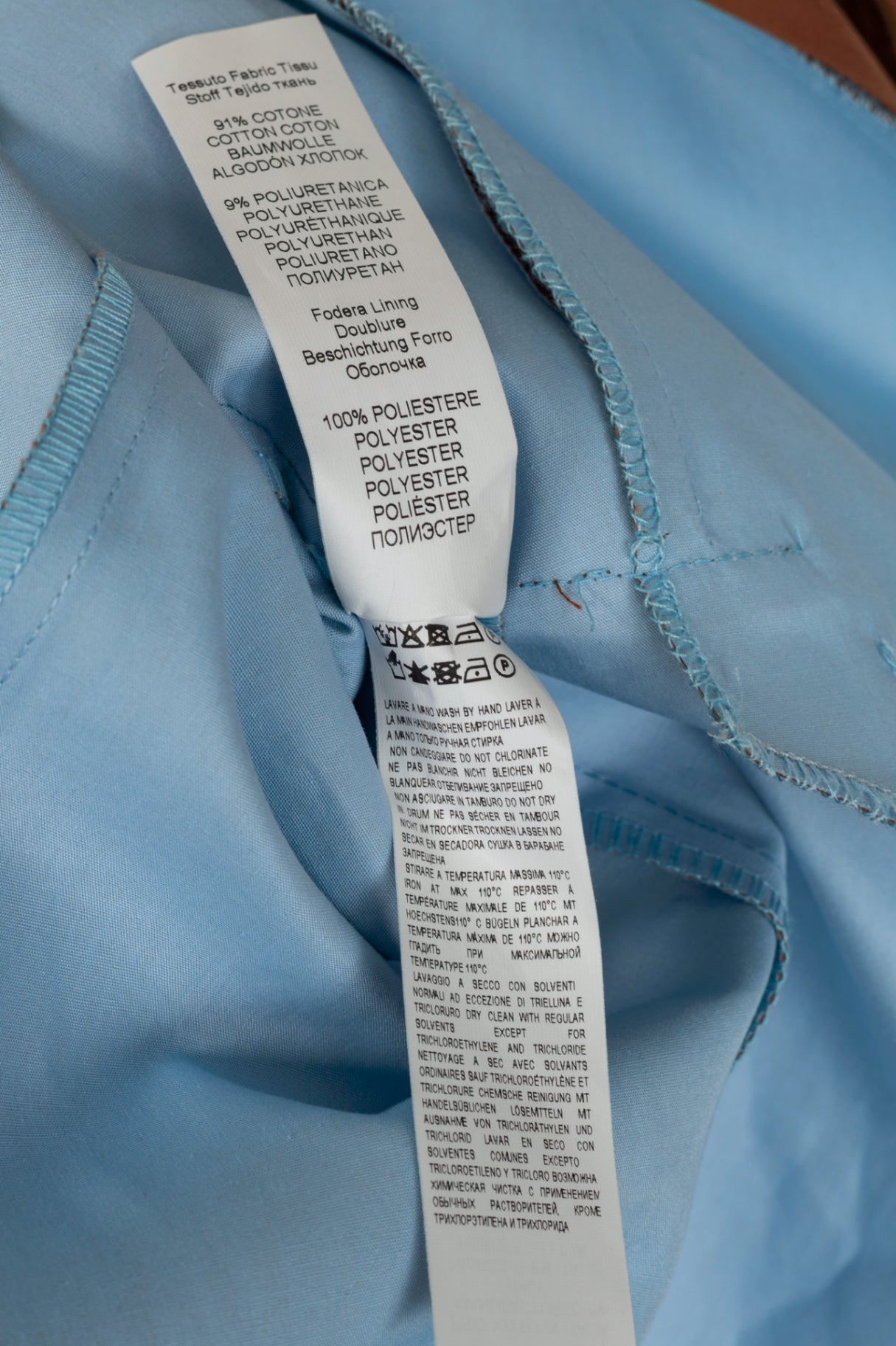 Susy Mix Cuoio Cotton-Poplin Blue-Trim Mackintosh Coat