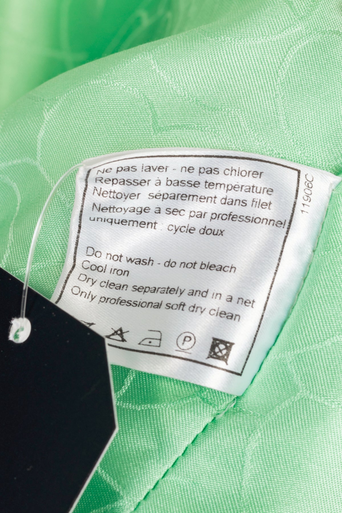 Chanel 01A Mint-Green Wool-Tweed Rosette-Trim Jacket