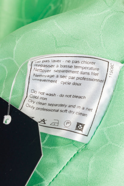 Chanel 01A Mint-Green Wool-Tweed Rosette-Trim Jacket