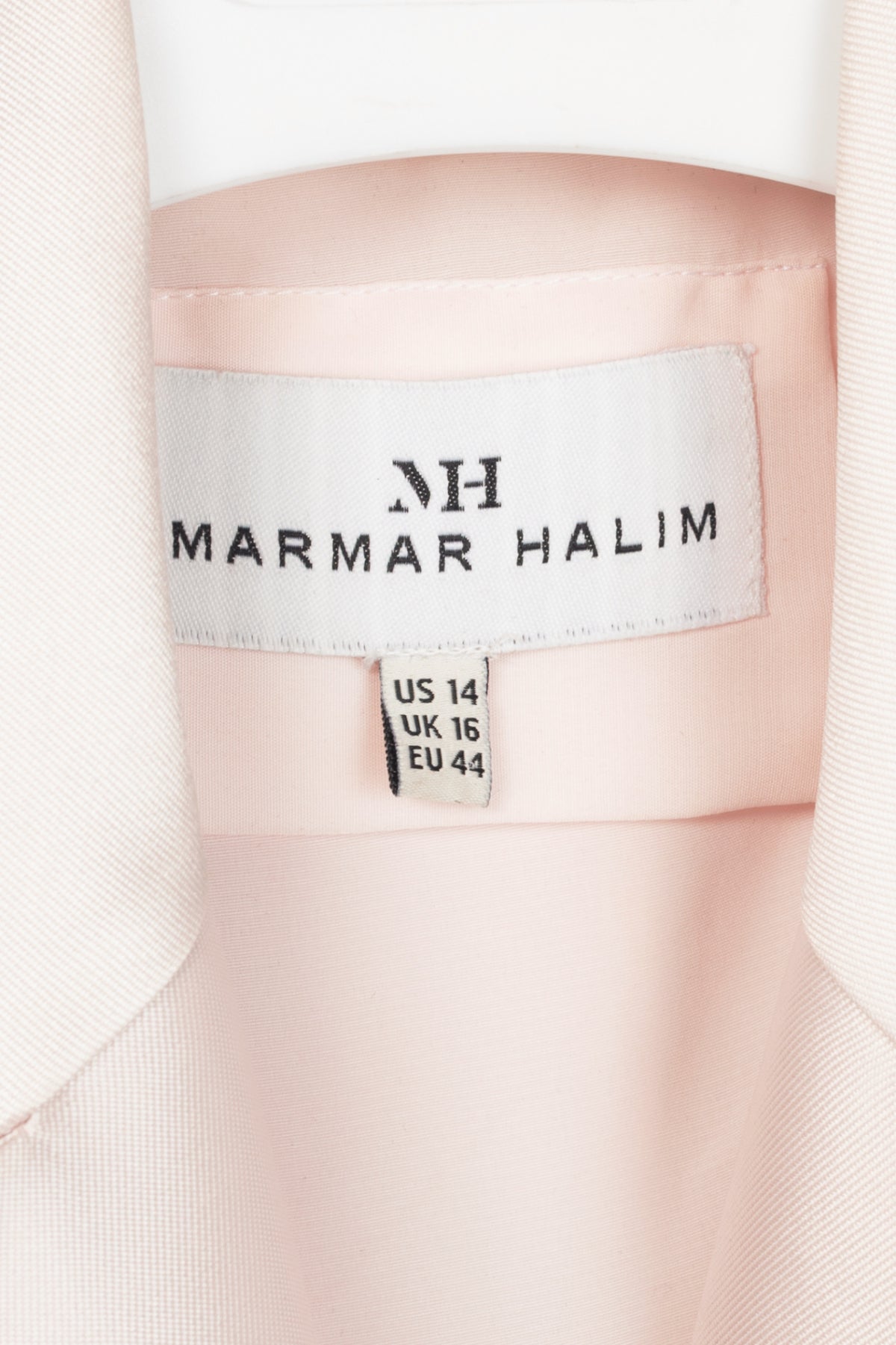 MARMAR HALIM Pink Silk Duchess Satin Applique-Cuff Open-Front Coat
