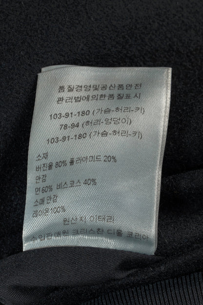 Dior Black Wool-Blend Short Double-Breasted Peacoat