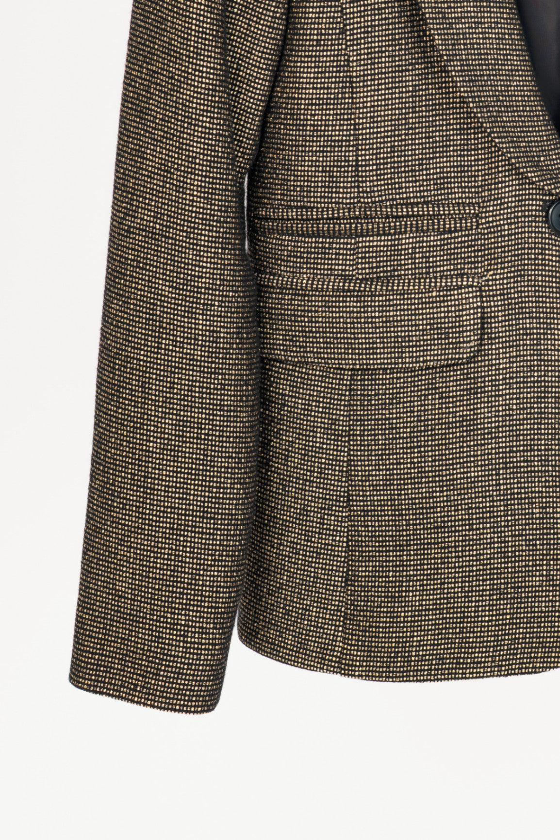 Smythe Metallic Gold Micro-Dot Peak Lapel Collar Blazer