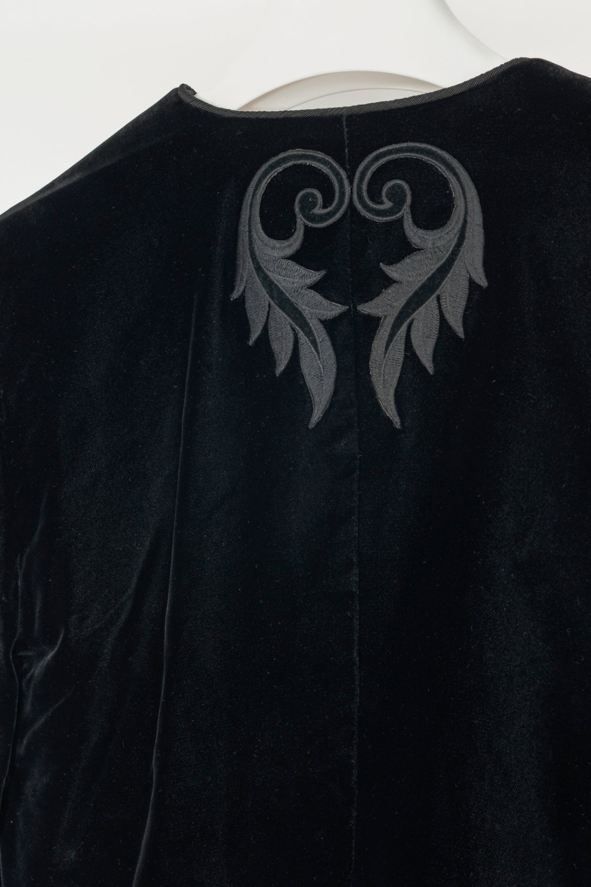 Wayne Clarke for Holt Renfrew Vintage Black Velvet Embroidered Cropped Jacket