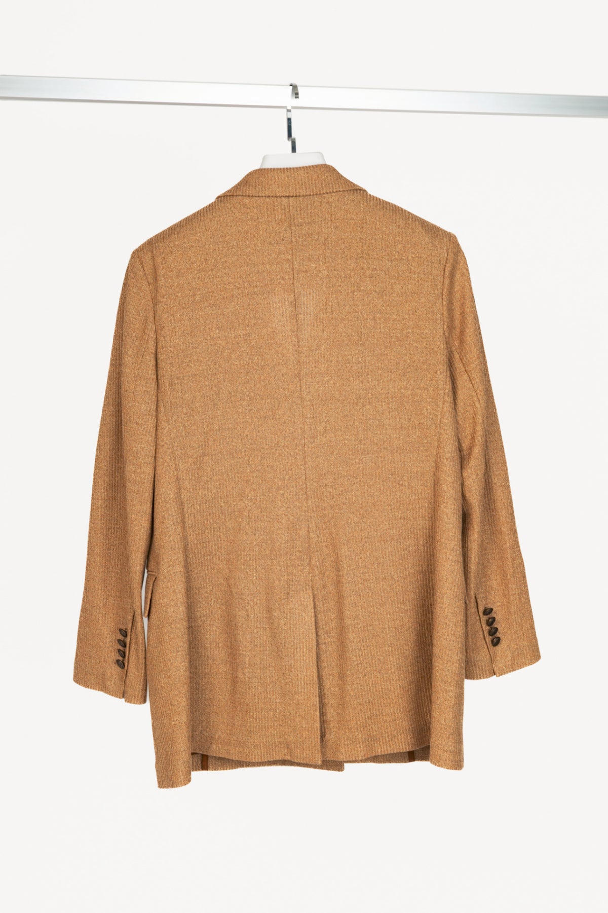 Circolo 1901 Desert Linen Ribbed-Knit Double-Breasted Jacket