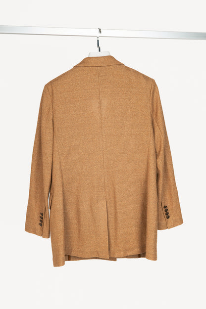 Circolo 1901 Desert Linen Ribbed-Knit Double-Breasted Jacket