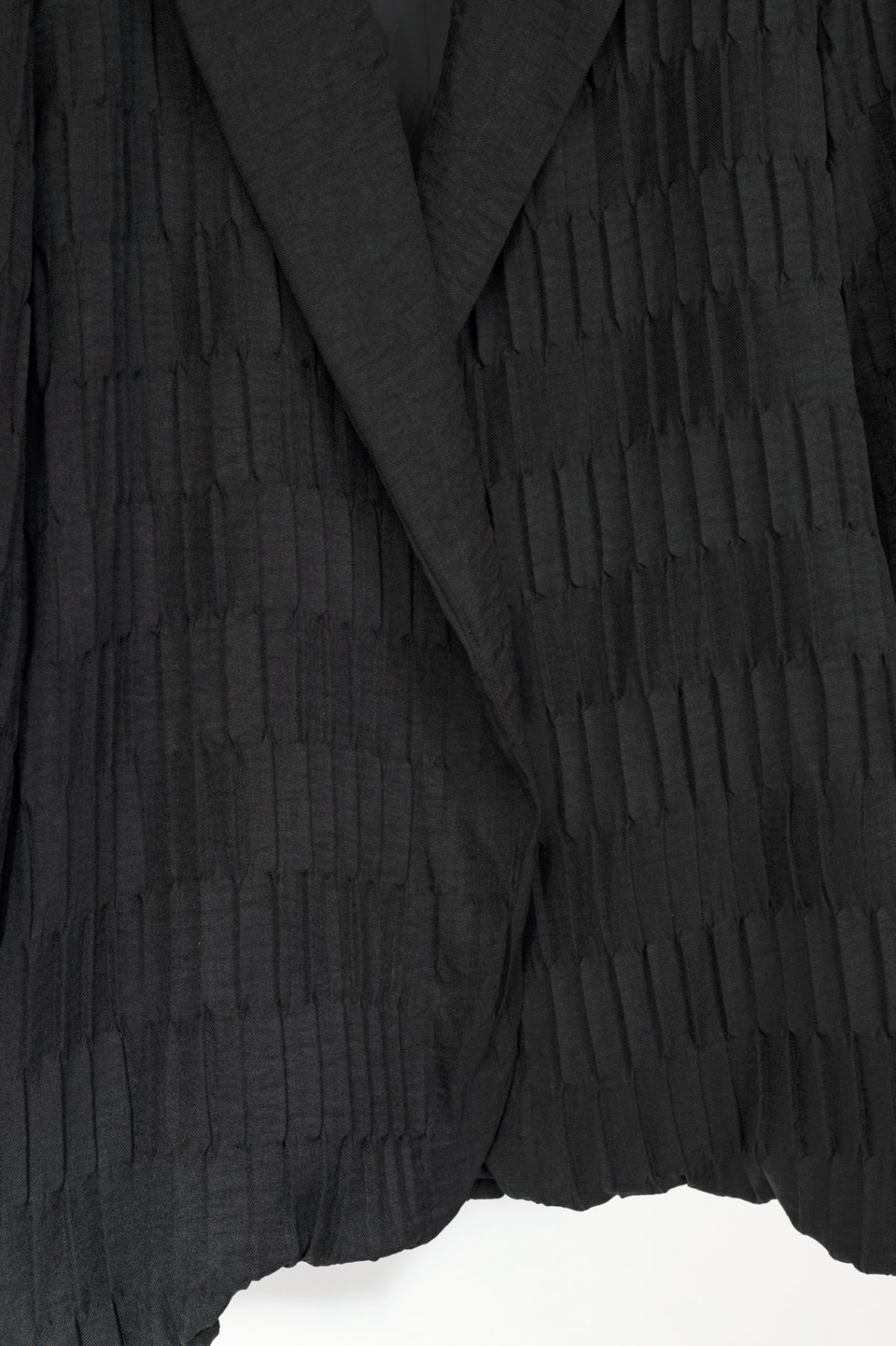 Italian Black Pleated-Twill Open-Front Blazer