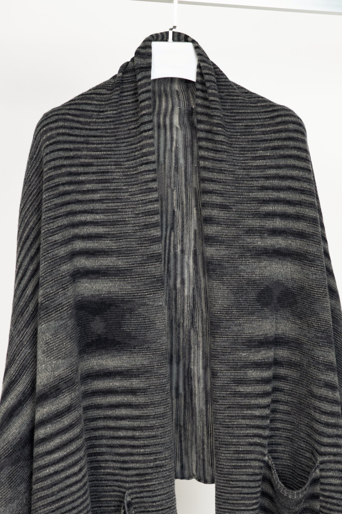 Missoni Grey Striped-Knit Shawl