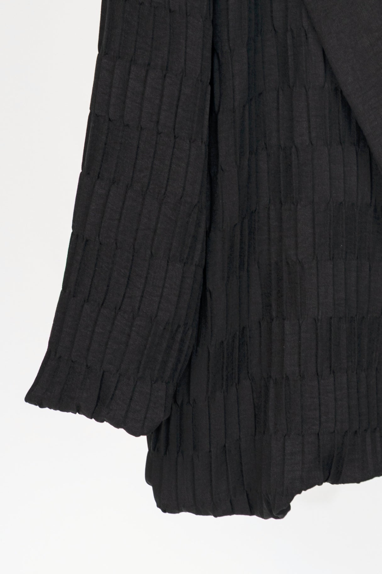 Italian Black Pleated-Twill Open-Front Blazer