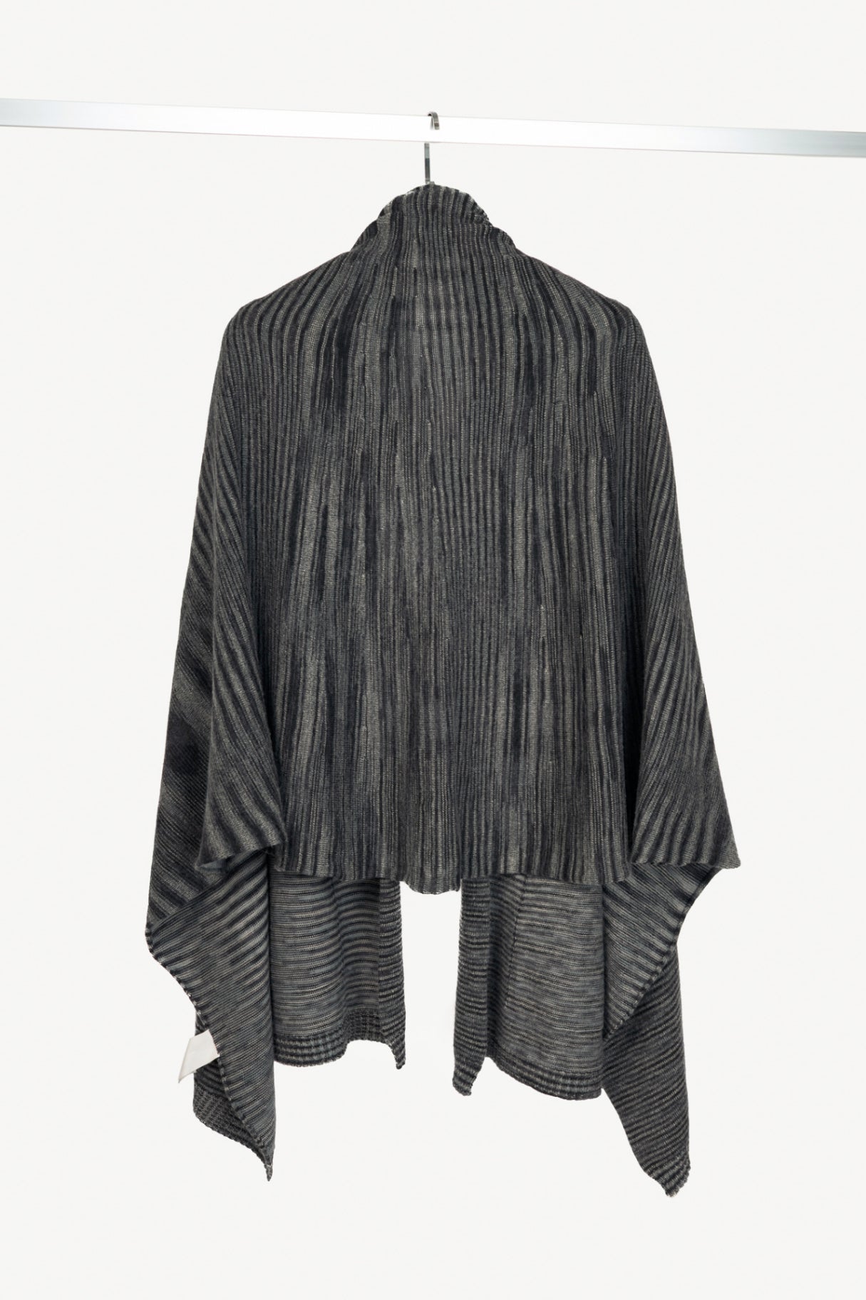 Missoni Grey Striped-Knit Shawl