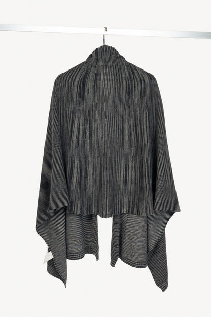 Missoni Grey Striped-Knit Shawl