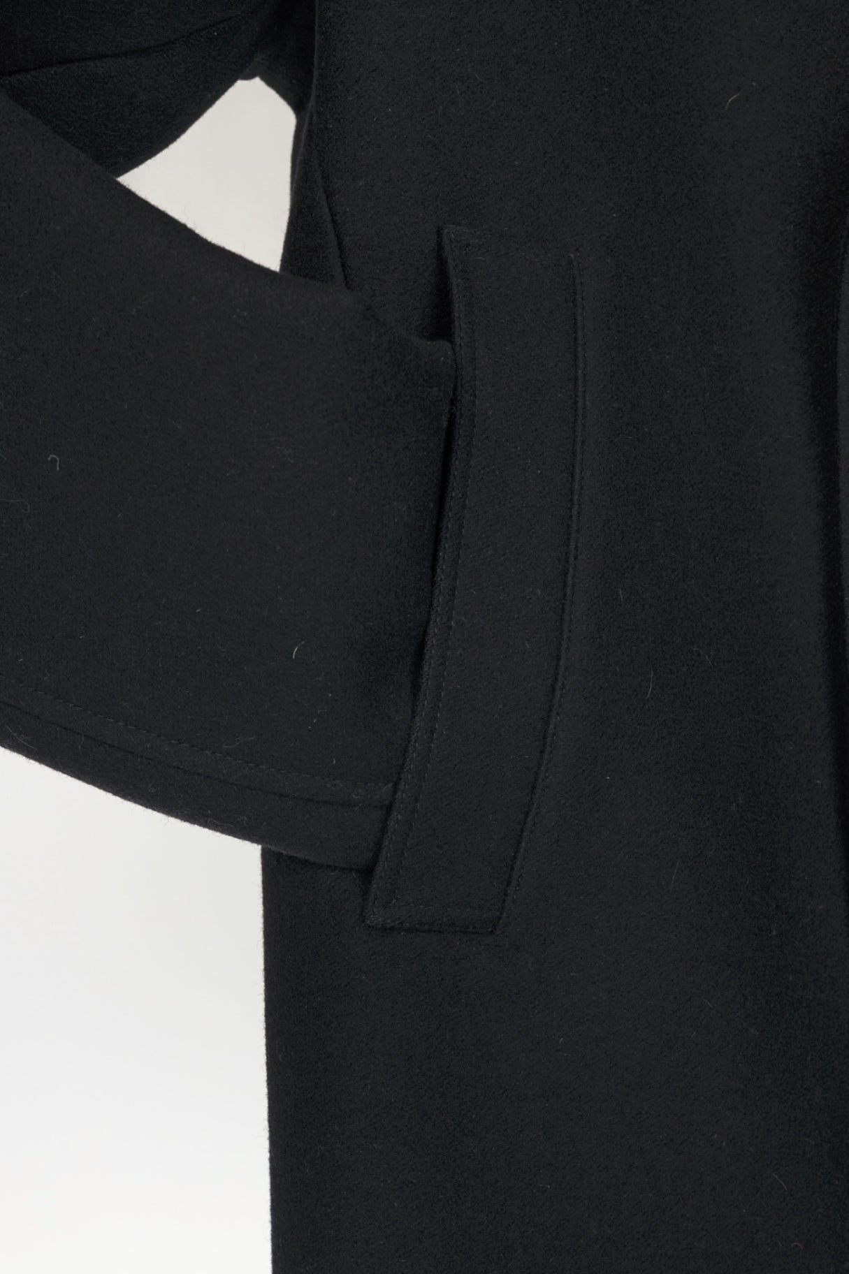 Dior Black Wool-Blend Short Double-Breasted Peacoat