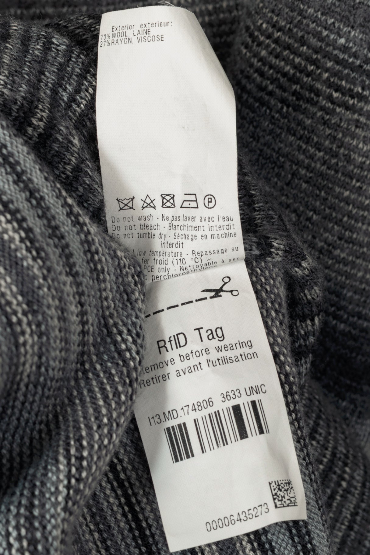 Missoni Grey Striped-Knit Shawl