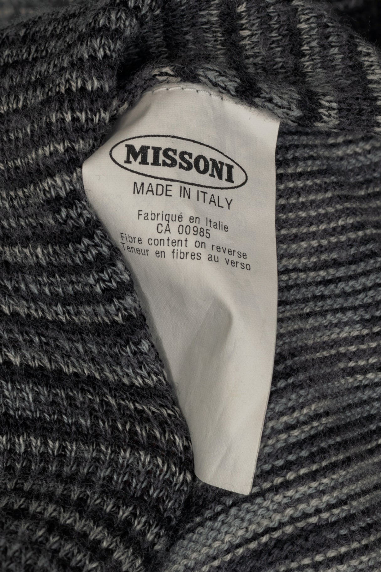 Missoni Grey Striped-Knit Shawl