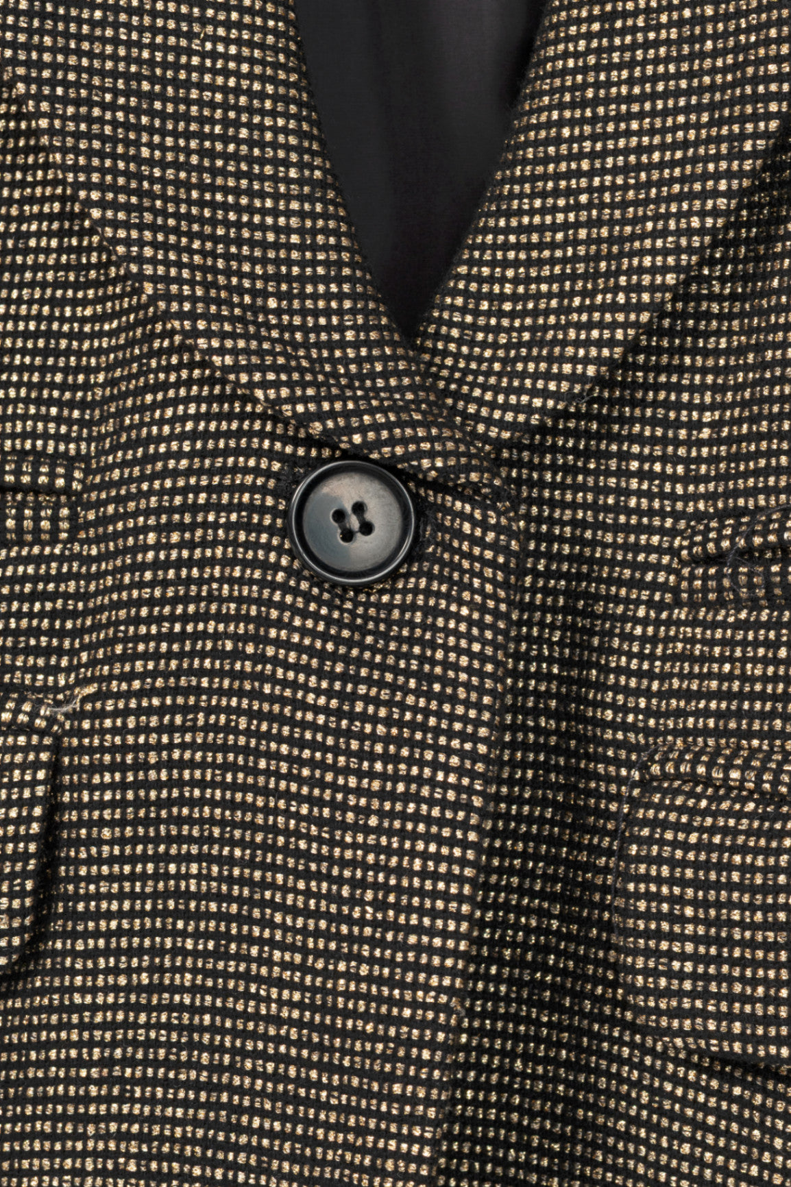 Smythe Metallic Gold Micro-Dot Peak Lapel Collar Blazer