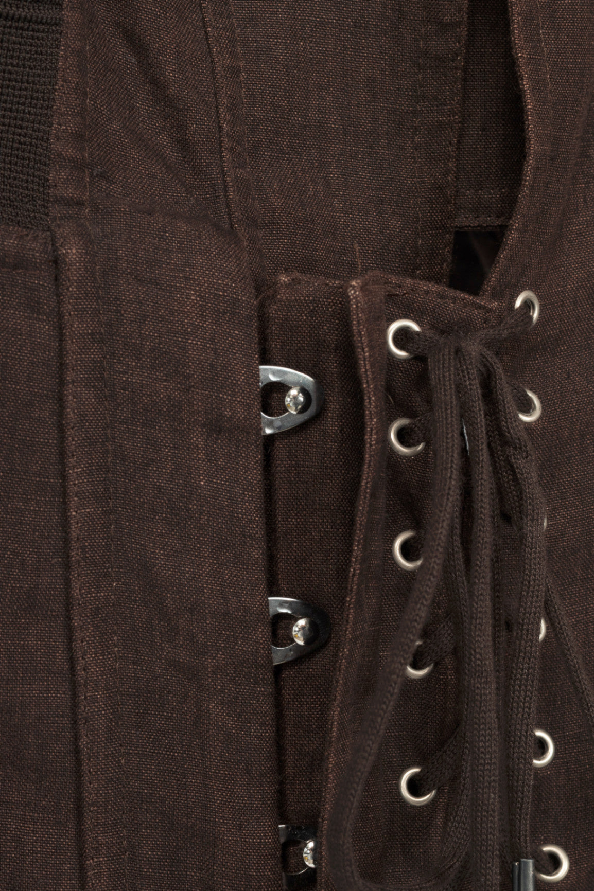 Jean Paul Gaultier Femme SS04 Runway Brown Linen Cutout Lace-Up Blazer