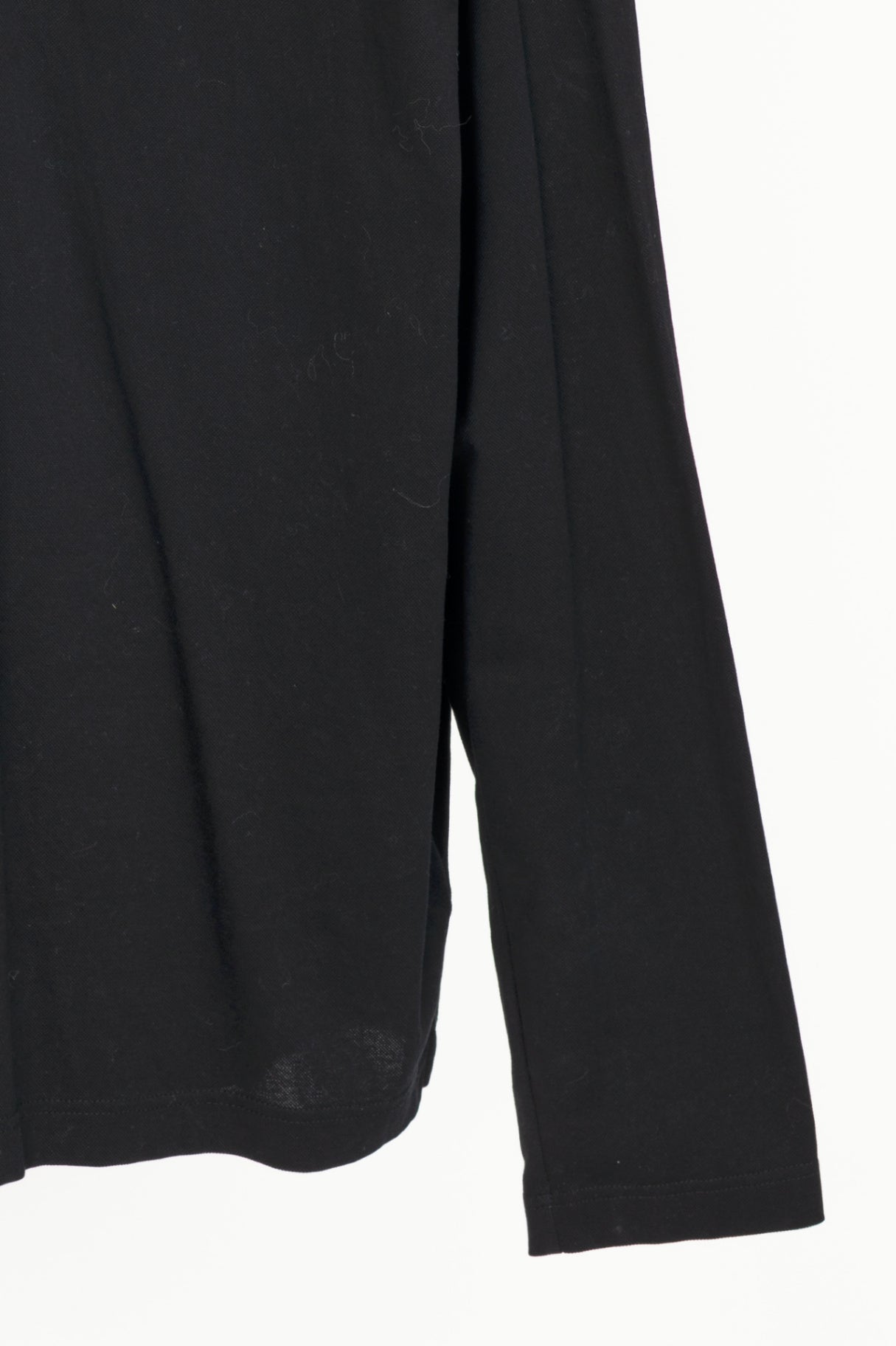 Prada Black Piqué & Re-Nylon Long-Sleeved Polo Shirt