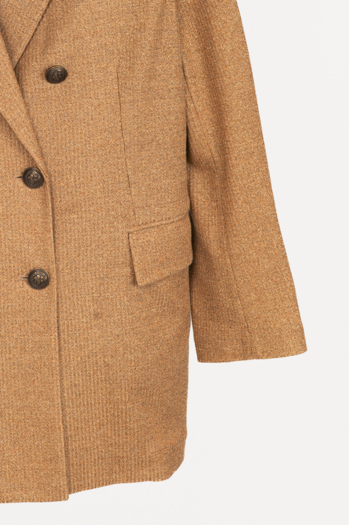 Circolo 1901 Desert Linen Ribbed-Knit Double-Breasted Jacket