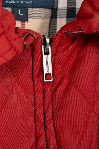 Burberry Red Quilted-Taffeta Zip Jacket