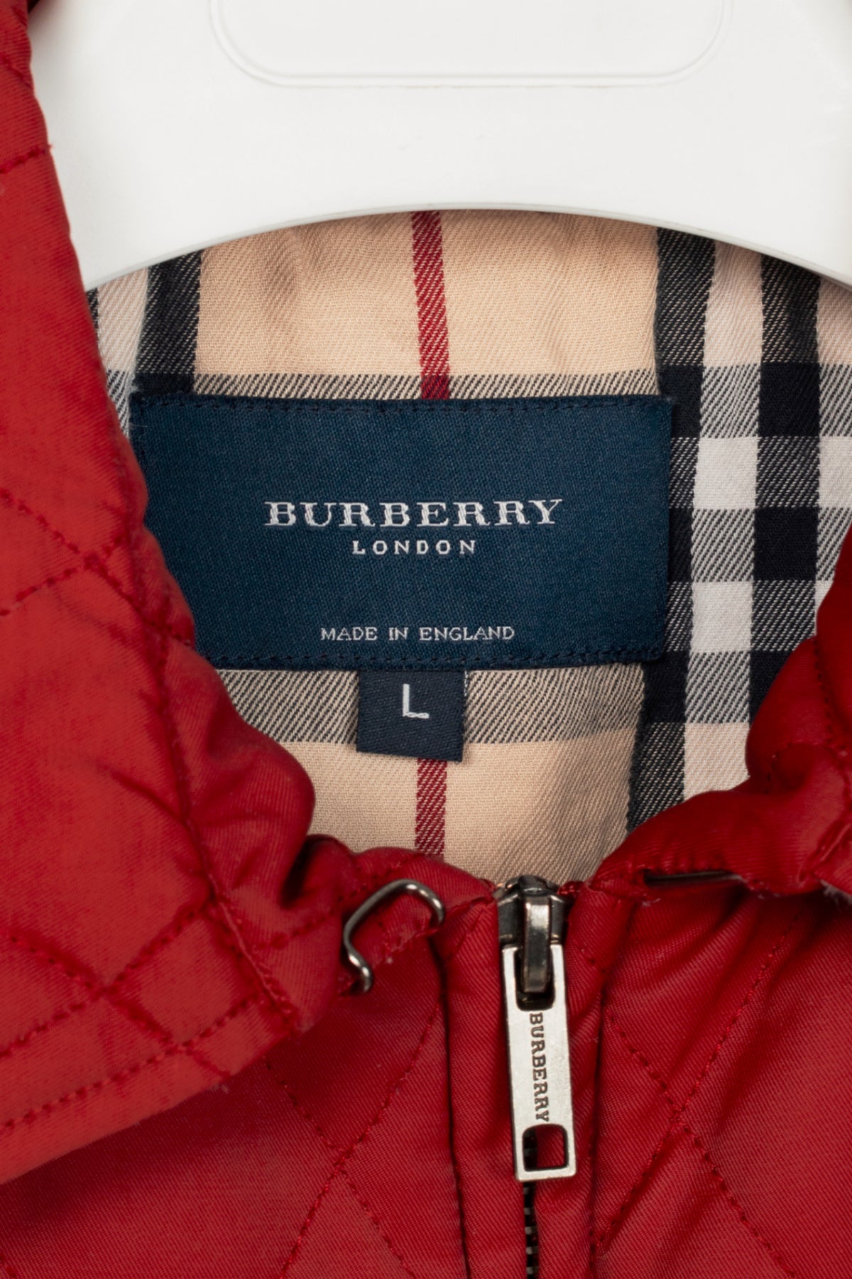 Burberry Red Quilted-Taffeta Zip Jacket