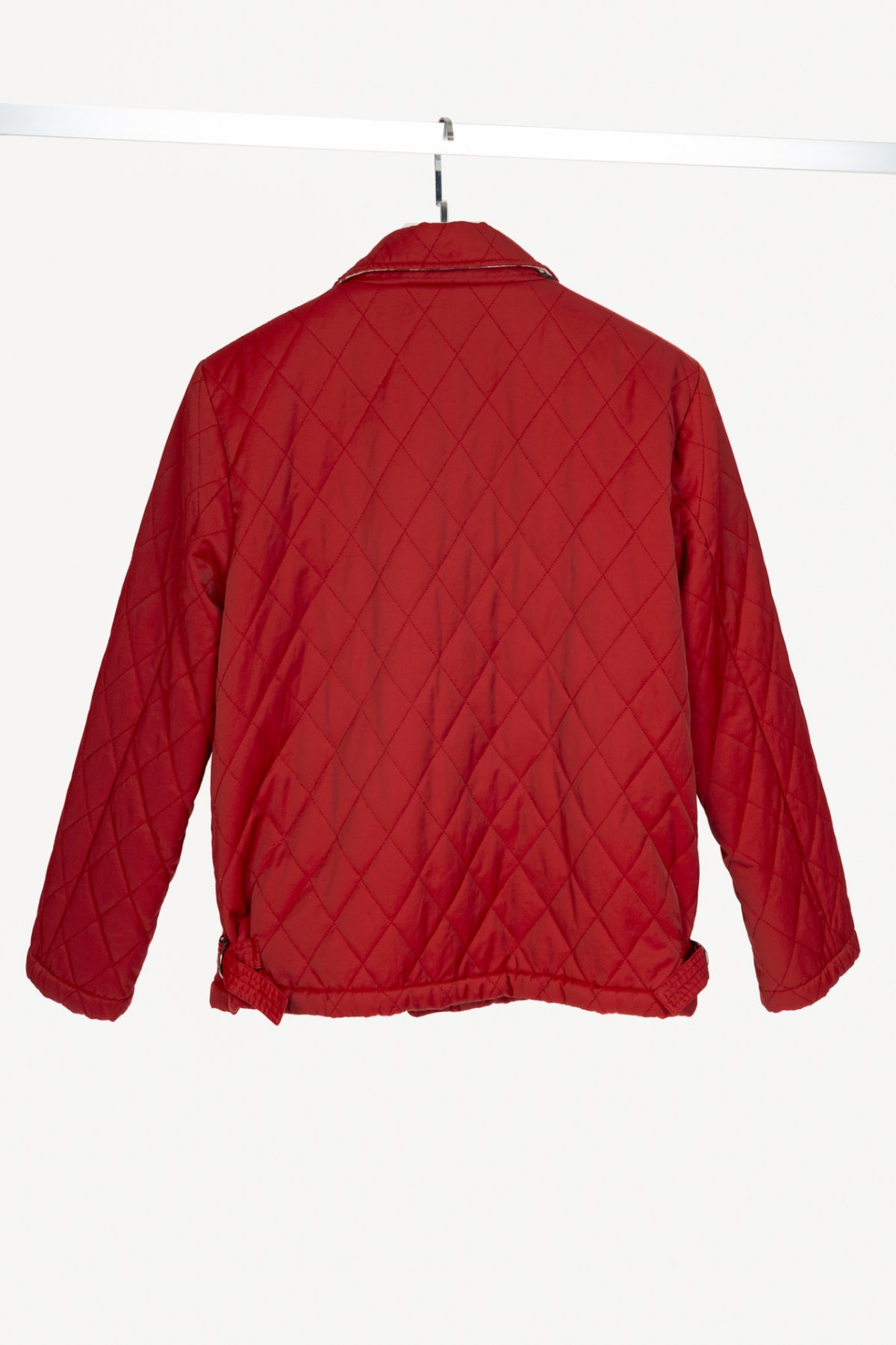 Burberry Red Quilted-Taffeta Zip Jacket