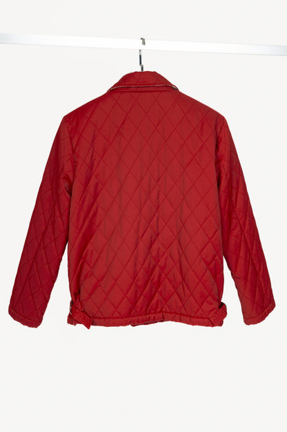 Burberry Red Quilted-Taffeta Zip Jacket