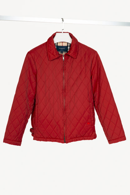 Burberry Red Quilted-Taffeta Zip Jacket