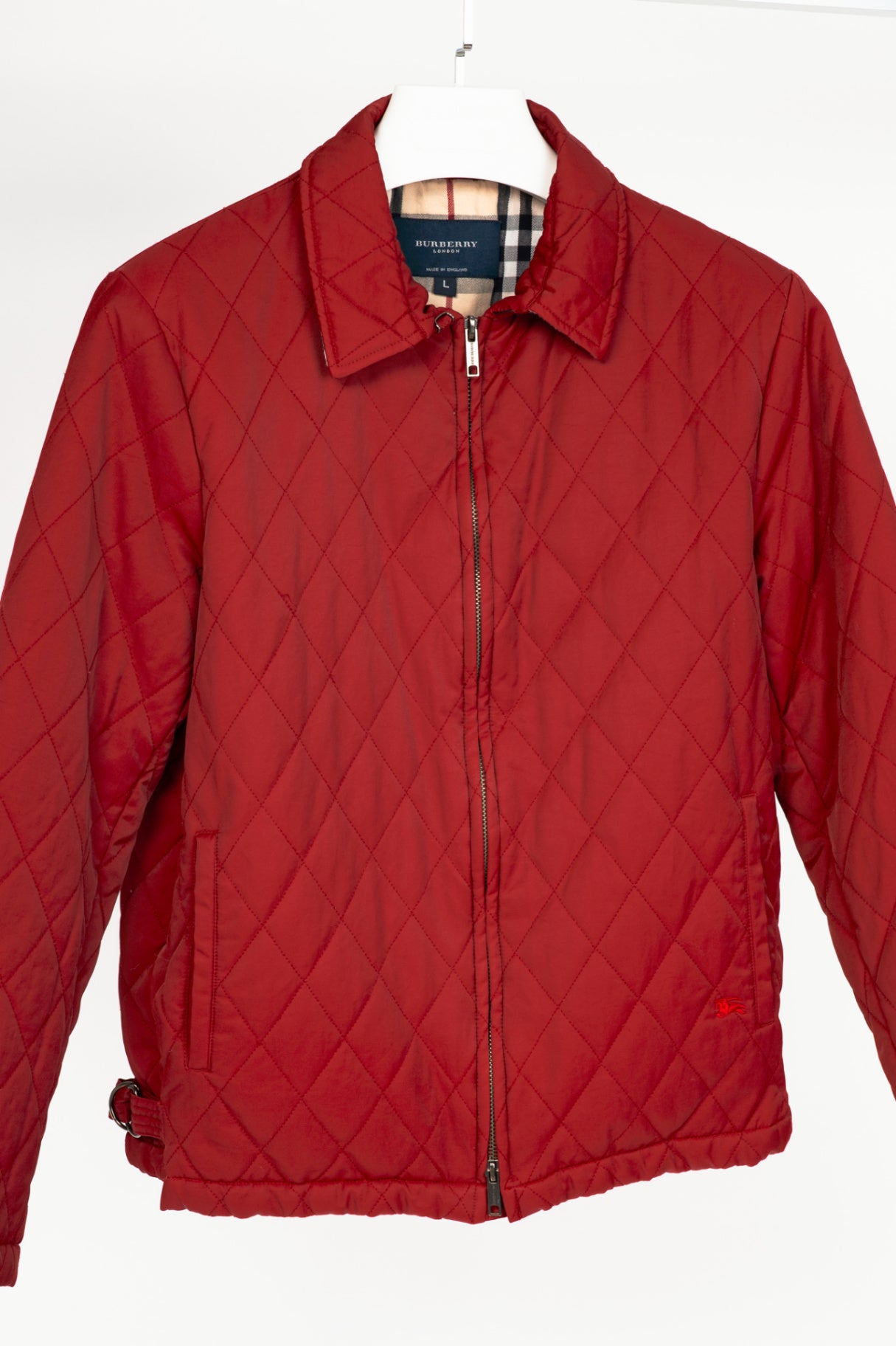 Burberry Red Quilted-Taffeta Zip Jacket