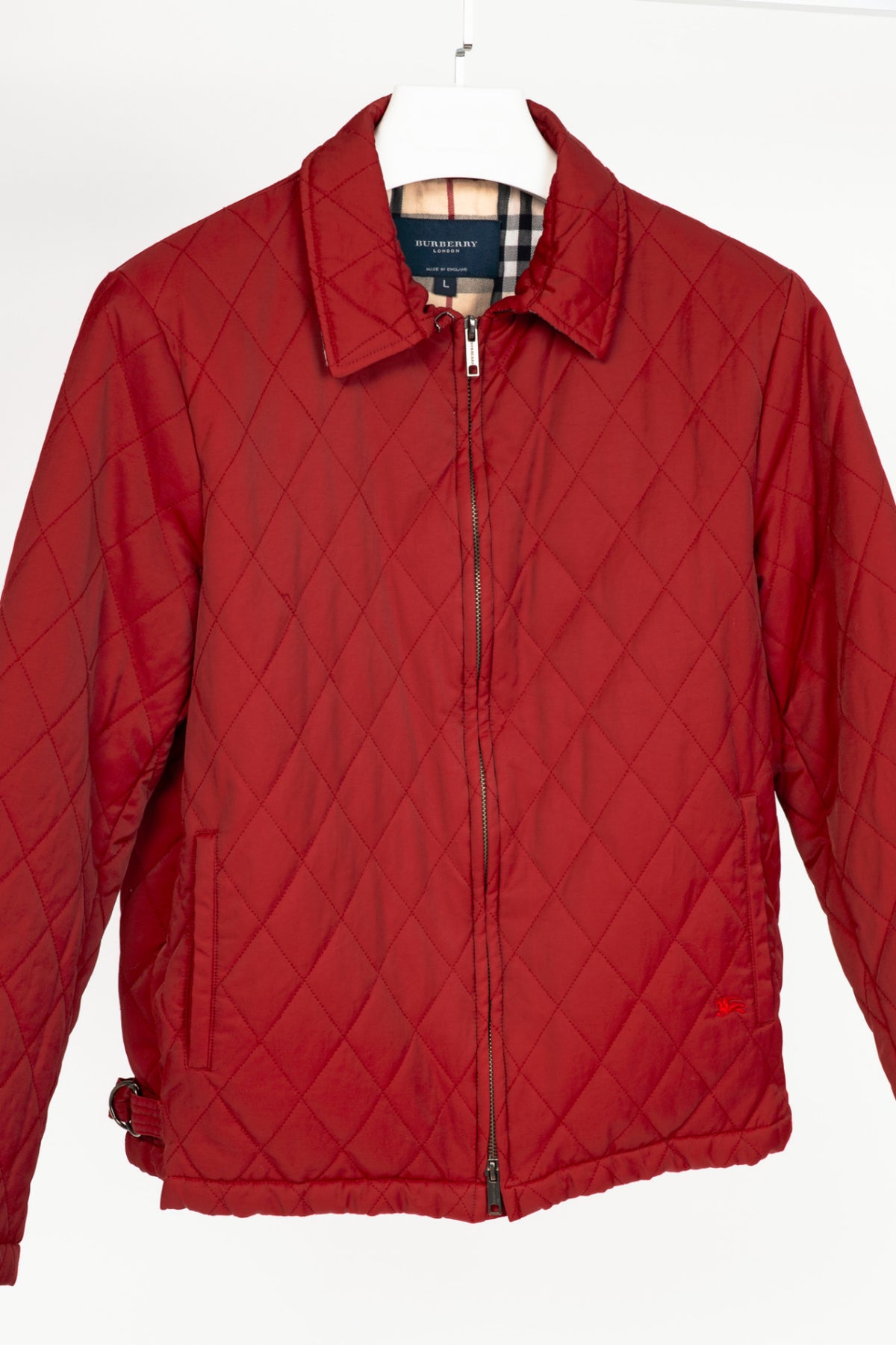 Burberry Red Quilted-Taffeta Zip Jacket