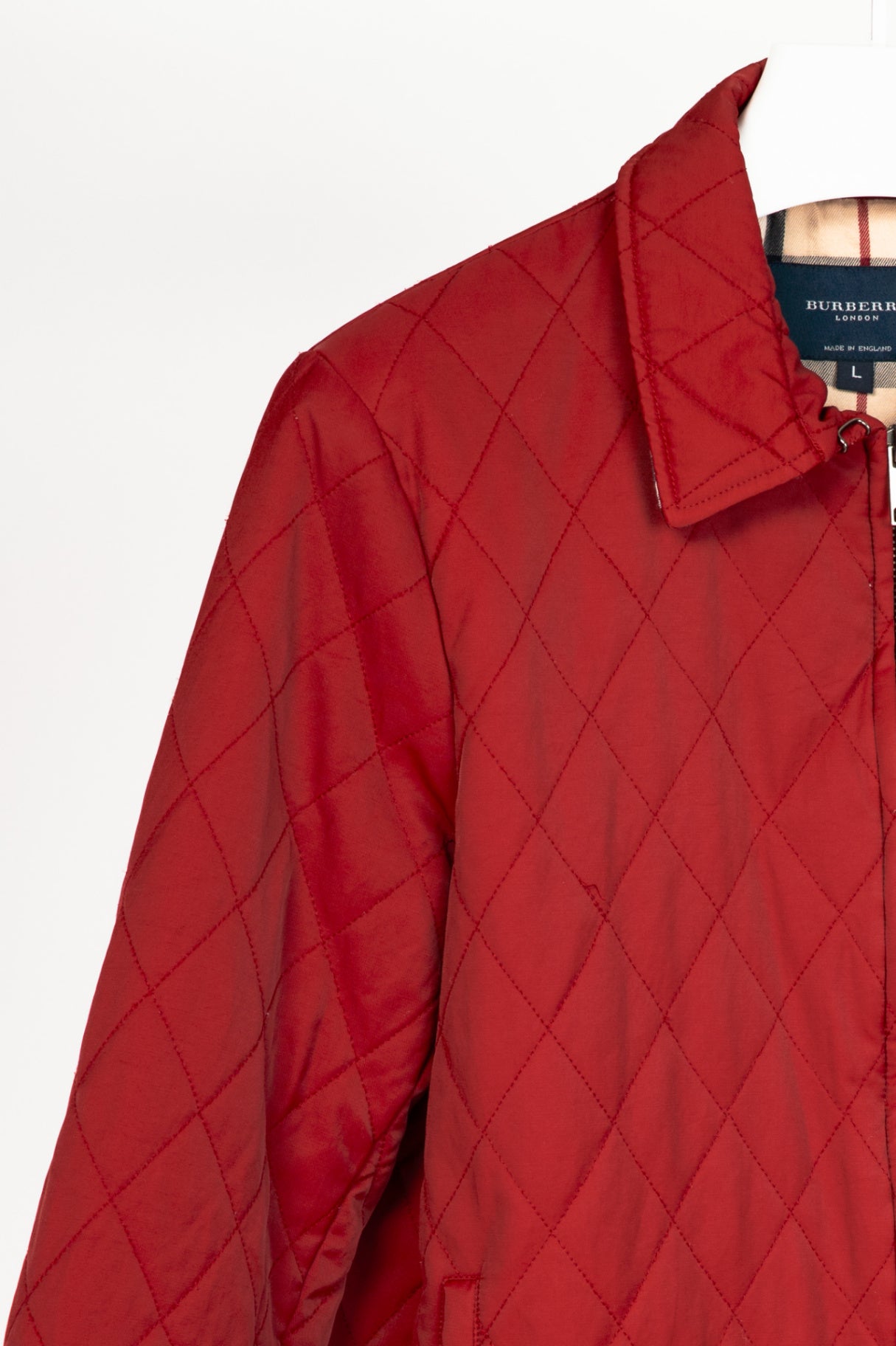 Burberry Red Quilted-Taffeta Zip Jacket