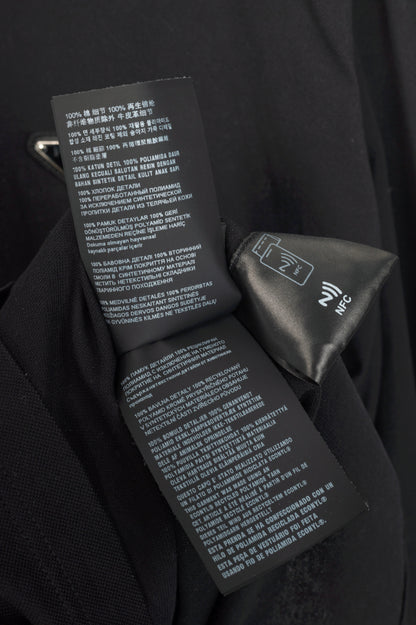Prada Black Piqué & Re-Nylon Long-Sleeved Polo Shirt
