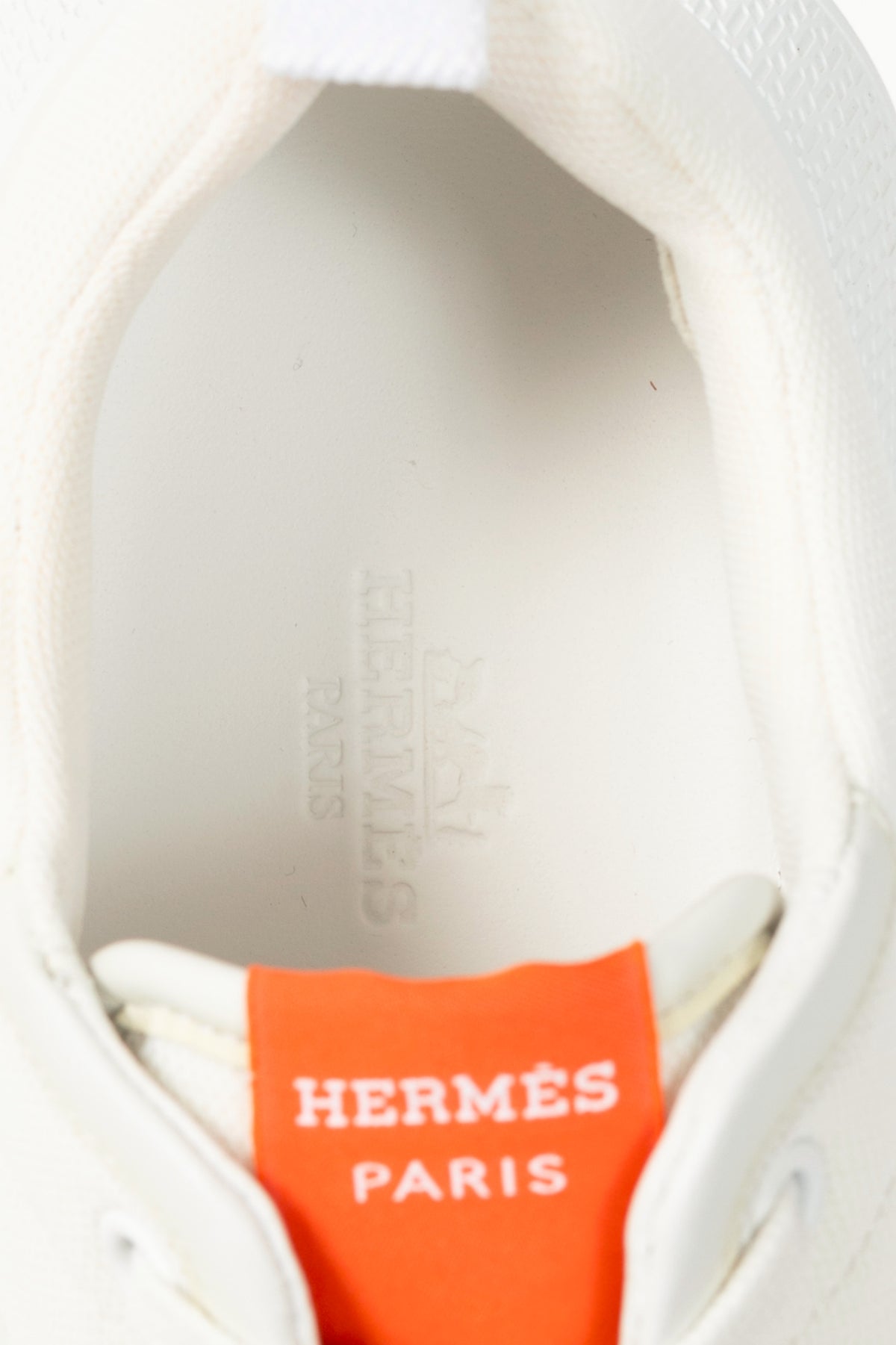 Hermes Giga Blanc Mesh Pique & Calfskin Lace-Up Sneakers