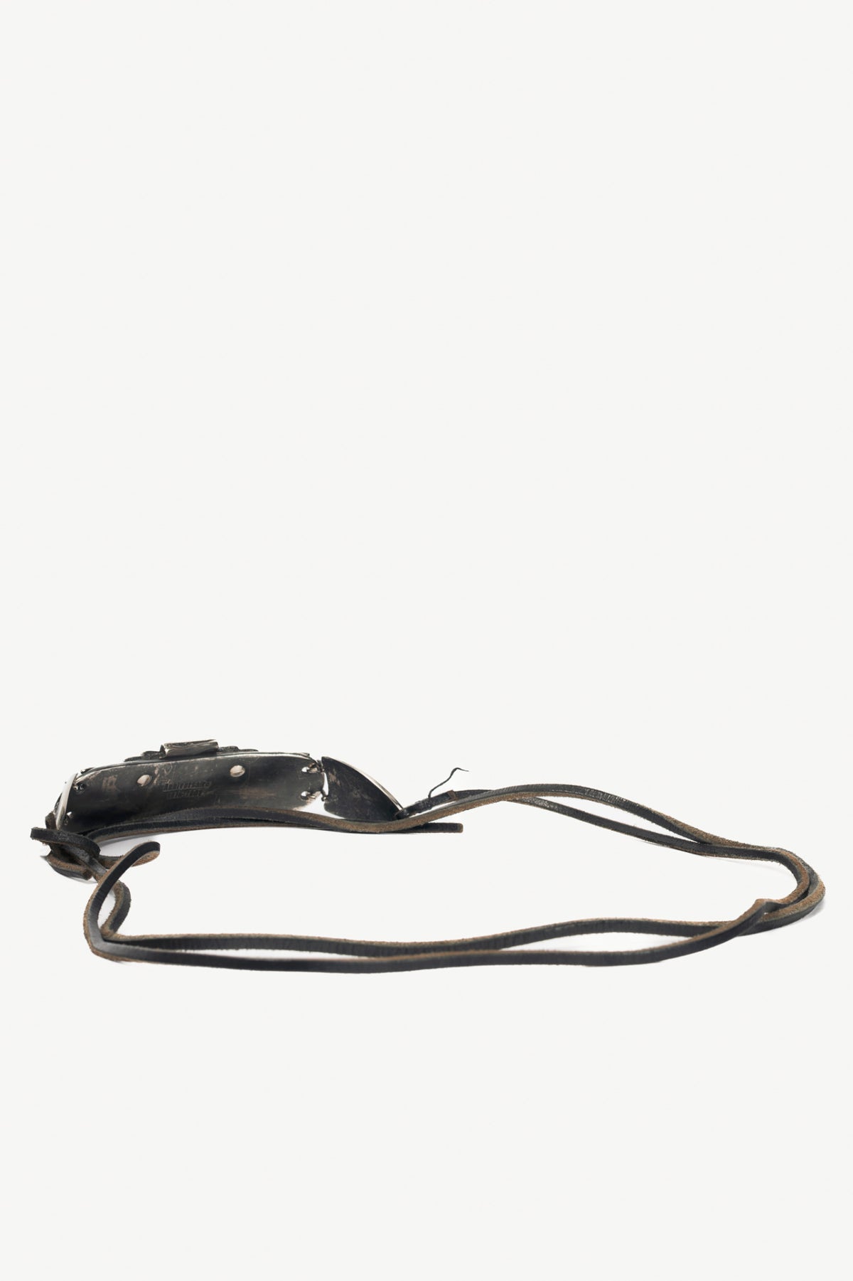 Jean Paul Gaultier Anniversaire Gunmetal Wing-Motif Tie Belt